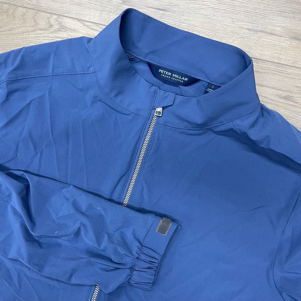 Peter Millar Crown Crafted Jacket Mens L Blue Contour Wind Water Resistant Golf